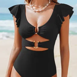 fast cry Swimsuits Self Design Women Bikini Black Swimsuit-picture-28