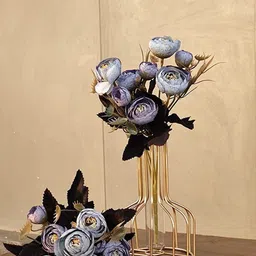 satyam kraft 2 Pcs Artificial Flower for Hamper , Craft and Home Decor Blue Peony Artificial Flower image 5