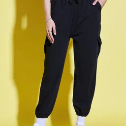 BUY NEW TREND Women Relaxed High-Rise Joggers Trousers-image-79