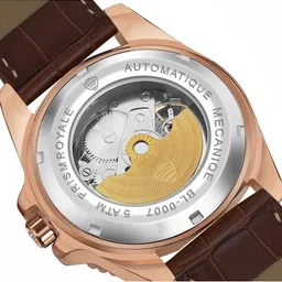 BENLING Men Dial & Leather Straps Analogue Automatic Watch BL-0007-GLD-BRWN STR image 5