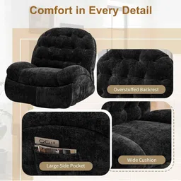 FRIENDS LIFE Black 1 Seater Electric Recliner image 4
