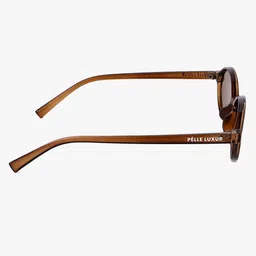 PELLE LUXUR Unisex Oval Sunglasses with UV Protected Lens PLSG9051 image 2