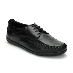 KICKSFIRE Men Leather Moc Toe Lace-Up Formal Derbys-image-3