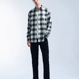 Flying Machine Tartan Checked Spread Collar Cotton Casual Shirt image 4