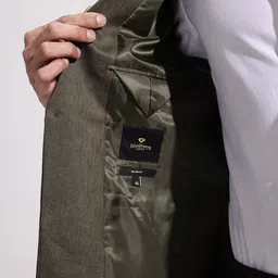 INVICTUS Slim Fit Self Design Textured Notched Lapel Casual Blazer image 4