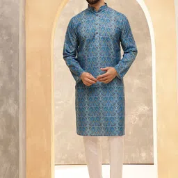 SOJANYA Men Printed Regular Kurta with Pyjamas-image-84