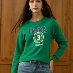 U.S. Polo Assn. Women Women Graphic Printed Full Sleeve Sweatshirt-picture-20