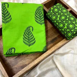 PALASH Paisely Block Printed Pure Cotton Unstitched Dress Material-picture-31