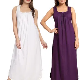 Inner Beats Pack Of 2 Cotton Blend Nightdress-image-44