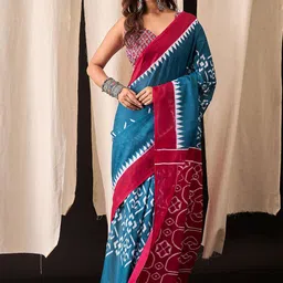 AMRUTKALA SAREES Geometric Printed Pure Cotton Saree-picture-44