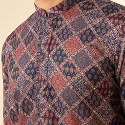 Diwas by Manyavar Men Woven Design Printed Festive Cotton Straight Kurta image 4
