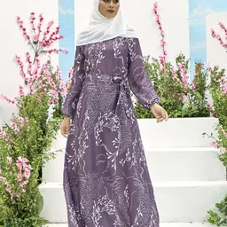 SARINKU Women Floral Satin Maxi Dress-image-46