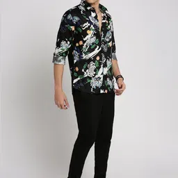 SHOWOFFFF Men Standard Slim Fit Floral Printed Casual Shirt image 2