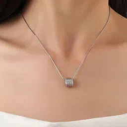 SALTY Textured Studded Wheel Silver-Plated Stainless Steel Pendant With Chain-picture-30