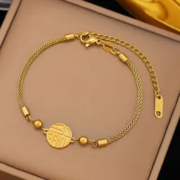 MYKI Stainless Steel Gold-Plated Charm Bracelet-picture-18
