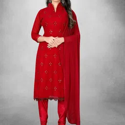 HERE&NOW Embroidered Silk Georgette Unstitched Dress Material-picture-16