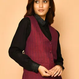 expressions by uv Women Crop Tailored Jacket with Embroidered image 2