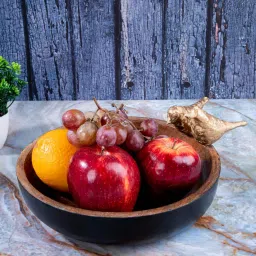 GIBOX Mango Wood Serving Bowl with Two Bird Decor, 30 Cm, for Dry Fruits and Nuts Kitchen Home Central Table Accent image 1