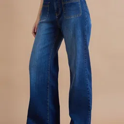 TARAMA Women Flared High-Rise Light Fade Jeans image 4