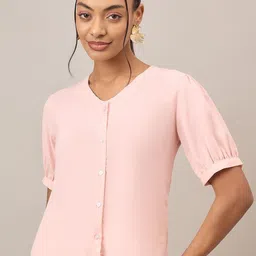 Mayra Women V-Neck Cuffed Sleeves Top-picture-25