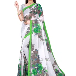 Moda Rapido Pack Of 2 Floral Printed Pure Georgette Saree image 2