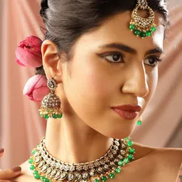 Priyaasi Gold-Plated Kundan-Studded Jewellery Set-picture-18