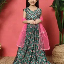 Readiprint Fashions Girls Printed Ready to Wear Lehenga & Blouse With Dupatta-image-81