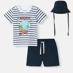 Nauti Nati Boys Printed Short Sleeves Pure Cotton T-shirt With Shorts-picture-13