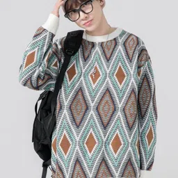 HERE&NOW Men Geometric Printed Pullover image 2