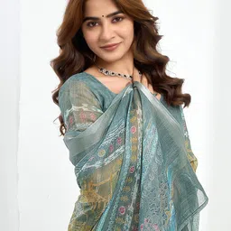 all about you Pure Linen Ready to Wear Saree image 5