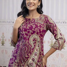 RANGREAL Printed Pure Cotton Tunic & Palazzo Co-Ords image 3