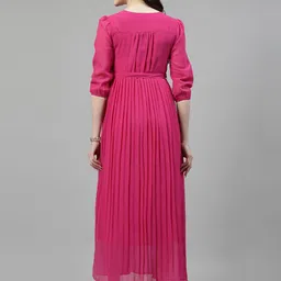 aayu Puff Sleeve Georgette Maxi Dress image 4