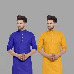 VS MALL Men Mustard Kurtas-picture-39