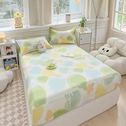 JC HOME Multicoloured 140 TC King Bedsheet with 2 Pillow Covers image 2