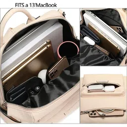 truearch Women Solid Ergonomic Straps Backpack image 4