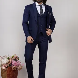 AEN FASHION Slim-Fit Single-Breasted 3-Piece Suits-picture-31