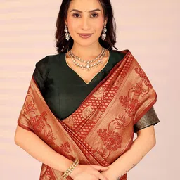 KALINI Woven Design Zardozi Heavy Work Kanjeevaram Saree image 2