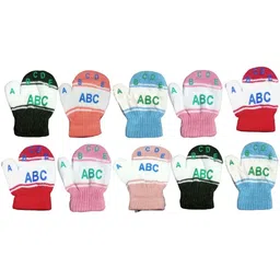 ketkar Unisex Kids Striped Winter Gloves-picture-28