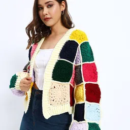 Sugercandy Women Embroidered Woollen Front-Open Sweaters image 5