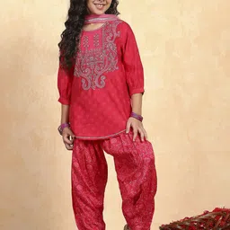 Biba Girls Printed Regular Kurta with Salwar & With Dupatta-picture-57