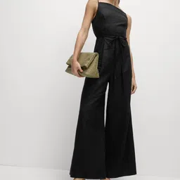 Marks & Spencer Women Square Neck Sleeveless Tie-Ups Detail Jumpsuit-picture-32
