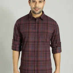 Indian Terrain Men India Slim Spread Collar Solid Cotton Slim Fit Casual Shirt-picture-17