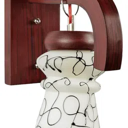 1ST TIME Black & White Printed Wood Contemporary Abstract Shaped Shaped Wall Lamp-picture-29