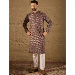 Anouk Men Viscose Rayon Ethnic Motifs Embroidered Kurta image 2