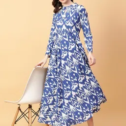 Angkor Women Blue Cotton Kurtas-image-36