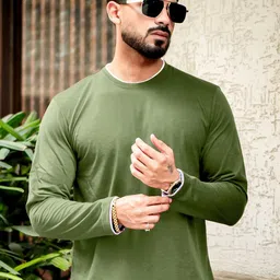 AUSK Men Solid Round Neck Cotton T-shirt-image-29