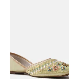 JM Looks Girls Ethnic Mojaris with Embroidered Flats image 5