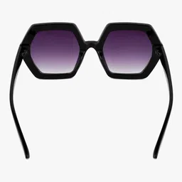 PELLE LUXUR Unisex Purple Lens & Black Oversized Sunglasses with UV Protected Lens image 5