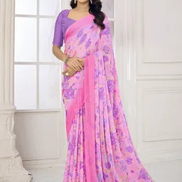 Panzora Floral Pure Chiffon Saree-picture-14