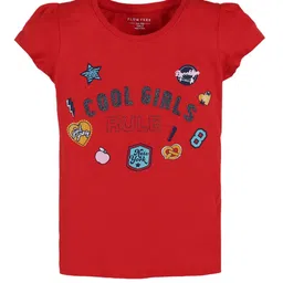 PLUM TREE Girls Pack of 4 Typography Printed T-shirts image 4